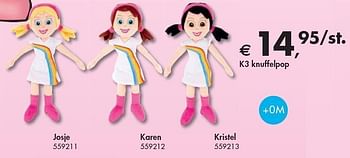 Disney K3 knuffelpop Promotie Dreamland