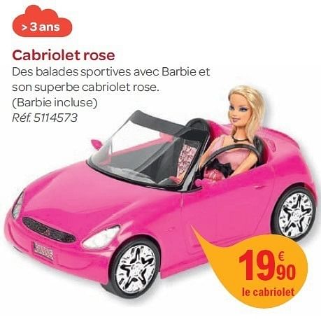 cabriolet barbie carrefour