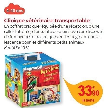 clinique veterinaire transportable playmobil carrefour