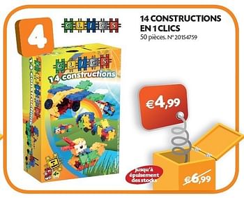 Promotions 14 constructions en 1 clics - Clics - Valide de 25/10/2011 à 30/10/2011 chez Fun