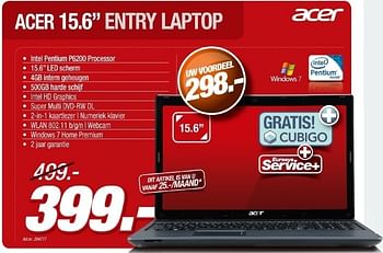 Promoties Acer entry laptop - Acer - Geldig van 26/10/2011 tot 12/11/2011 bij Auva