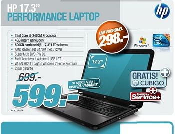 Promoties Hp performance laptop - HP - Geldig van 26/10/2011 tot 12/11/2011 bij Auva