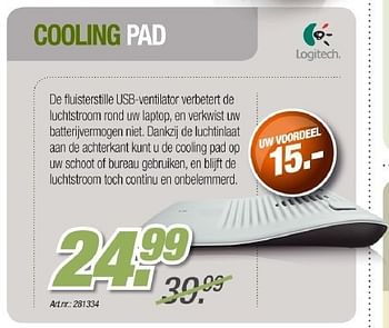 Promoties Cooling pad - Logitech - Geldig van 26/10/2011 tot 12/11/2011 bij Auva