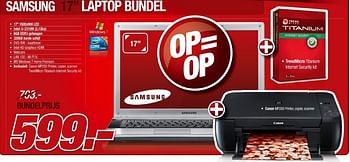 Promoties Samsung laptop bundel - Samsung - Geldig van 26/10/2011 tot 12/11/2011 bij PC Center