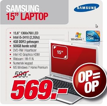 Promoties Samsung laptop - Samsung - Geldig van 26/10/2011 tot 12/11/2011 bij PC Center