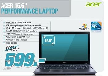 Promoties Acer performance laptop - Acer - Geldig van 26/10/2011 tot 12/11/2011 bij PC Center