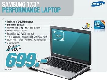 Promoties Samsung performance laptop - Samsung - Geldig van 26/10/2011 tot 12/11/2011 bij PC Center