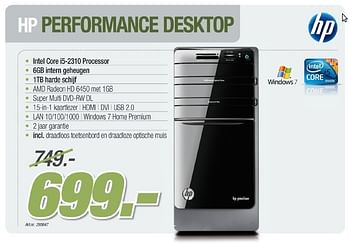 Promoties Hp performance desktop - HP - Geldig van 26/10/2011 tot 12/11/2011 bij PC Center