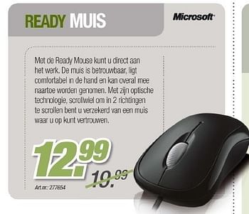 Promoties Ready muis - Microsoft - Geldig van 26/10/2011 tot 12/11/2011 bij PC Center