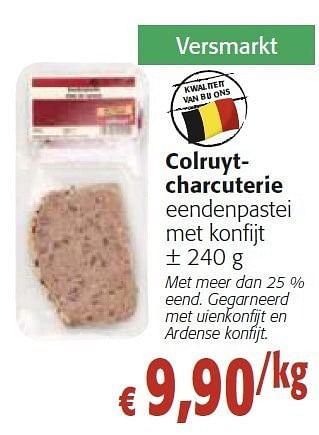Promoties Colruytcharcuterie eendenpastei met konfijt - Huismerk - Colruyt - Geldig van 26/10/2011 tot 08/11/2011 bij Colruyt
