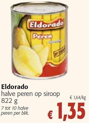 Promoties Eldorado halve peren op siroop - Eldorado - Geldig van 26/10/2011 tot 08/11/2011 bij Colruyt