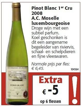 Promoties Pinot blanc - Witte wijnen - Geldig van 26/10/2011 tot 08/11/2011 bij Colruyt