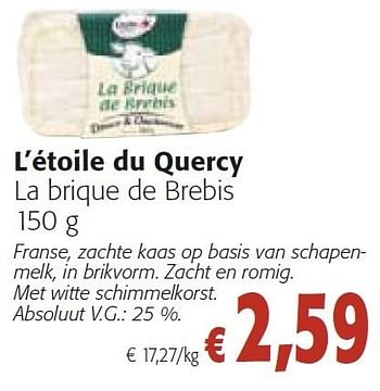 Promoties Le brique de Brebis - L'étoile du Quercy - Geldig van 26/10/2011 tot 08/11/2011 bij Colruyt
