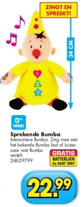 Promoties Sprekende bumba - Disney - Geldig van 29/10/2011 tot 31/12/2011 bij Bart Smit