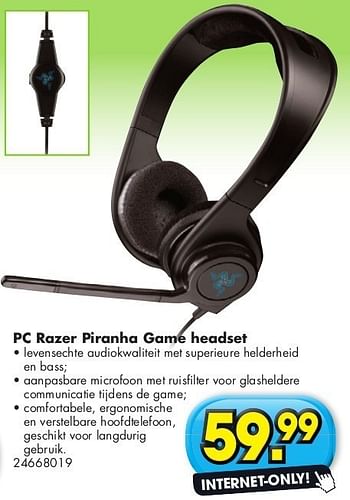 Promotions Pc razer piranha game headset - Gioteck - Valide de 29/10/2011 à 31/12/2011 chez Bart Smit