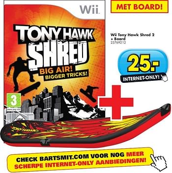 Promoties Wii tony hawk shred 2 + board - Activision - Geldig van 29/10/2011 tot 31/12/2011 bij Bart Smit