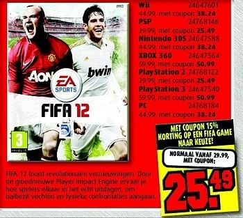 Promotions Fifa 12 toont revolutionaire vernieuwingen - Electronic Arts - Valide de 29/10/2011 à 20/11/2011 chez E-Plaza