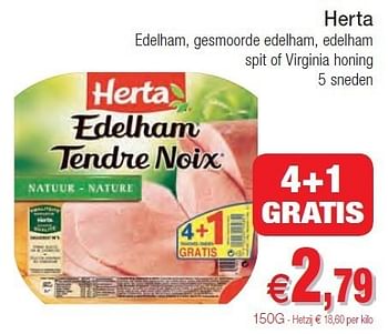 Promoties Herta edelham, gesmoorde edelham - Herta - Geldig van 01/11/2011 tot 06/11/2011 bij Intermarche
