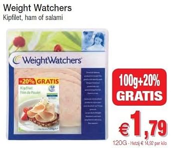 Promotions Weight watchers kipfilet, ham of salami - Weight Watchers - Valide de 01/11/2011 à 06/11/2011 chez Intermarche