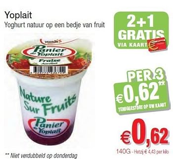 Promoties Yoplait yoghurt natuur op een bedje van fruit - Yoplait - Geldig van 01/11/2011 tot 06/11/2011 bij Intermarche