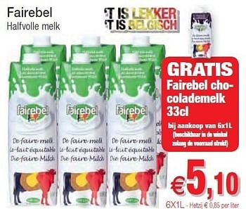 Promotions Fairebel halfvolle melk - Fairebel - Valide de 01/11/2011 à 06/11/2011 chez Intermarche