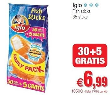 Promoties Iglo fish sticks - Iglo - Geldig van 01/11/2011 tot 06/11/2011 bij Intermarche