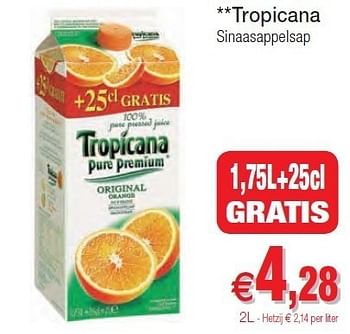 Promoties Tropicana sinaasappelsap - Tropicana - Geldig van 01/11/2011 tot 06/11/2011 bij Intermarche