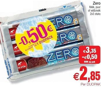 Promoties Zero melk, puur of wit&melk - Cote D'Or - Geldig van 01/11/2011 tot 06/11/2011 bij Intermarche