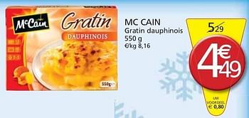 Promotions Mc cain gratin dauphinois - Mc Cain - Valide de 01/11/2011 à 13/11/2011 chez Champion