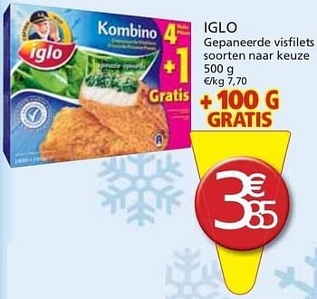 Promoties Iglo gepaneerde visfi lets soorten naar keuze - Iglo - Geldig van 01/11/2011 tot 13/11/2011 bij Champion