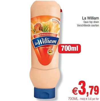 Promoties La william saus top down - La William - Geldig van 01/11/2011 tot 06/11/2011 bij Intermarche