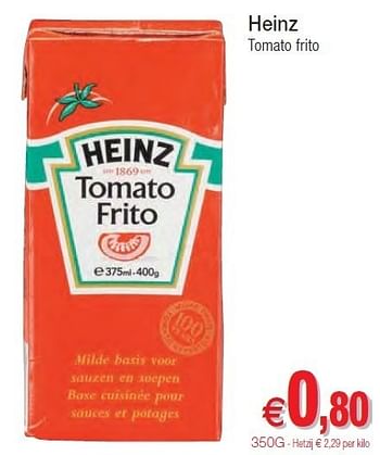 Promotions Heinz tomato frito - Heinz - Valide de 01/11/2011 à 06/11/2011 chez Intermarche