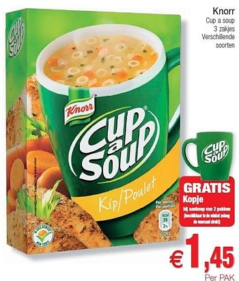 Promoties Knorr cup a soup 3 zakjes - Knorr - Geldig van 01/11/2011 tot 06/11/2011 bij Intermarche