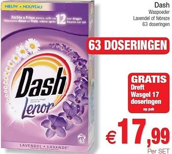 Promotions Dash waspoeder lavendel of febreze - Dash - Valide de 01/11/2011 à 06/11/2011 chez Intermarche