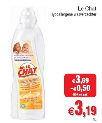 Promoties Le chat hypoallergene wasverzachter - Le Chat - Geldig van 01/11/2011 tot 06/11/2011 bij Intermarche
