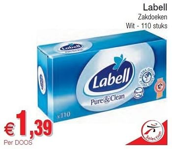 Promotions Labell zakdoeken - Labell - Valide de 01/11/2011 à 06/11/2011 chez Intermarche
