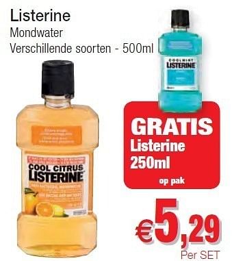 Promoties Listerine mondwater - Listerine - Geldig van 01/11/2011 tot 06/11/2011 bij Intermarche