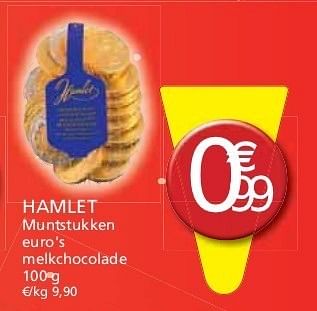 Promotions Hamlet muntstukken euro s melkchocolade - Hamlet - Valide de 01/11/2011 à 13/11/2011 chez Champion