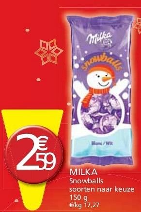 Promoties Milka snowballs - Milka - Geldig van 01/11/2011 tot 13/11/2011 bij Champion