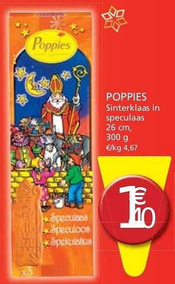 Promoties Poppies sinterklaas in speculaas - Poppies - Geldig van 01/11/2011 tot 13/11/2011 bij Champion
