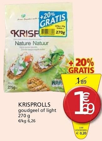 Promoties Krisprolls goudgeel of light - Krisprolls - Geldig van 01/11/2011 tot 13/11/2011 bij Champion