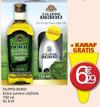 Promoties Filippo berio extra zuivere olijfolie - Filippo Berio - Geldig van 01/11/2011 tot 13/11/2011 bij Champion