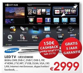 Promotions Led tv - ue55d8000 - Samsung - Valide de 01/11/2011 à 16/11/2011 chez Molecule