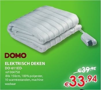 Promoties Elektrisch deken do-611ed - Domo elektro - Geldig van 01/11/2011 tot 16/11/2011 bij Molecule