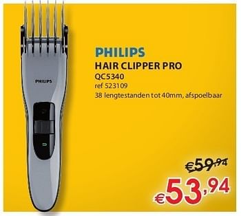 Promoties Hair clipper pro qc5340 - Philips - Geldig van 01/11/2011 tot 16/11/2011 bij Molecule