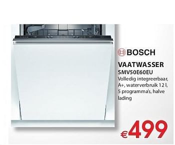 Promoties Vaatw asser smv50e60eu - Bosch - Geldig van 01/11/2011 tot 16/11/2011 bij Molecule