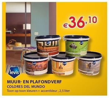 Promoties Muur- en plafondverf colores del mundo - Levis - Geldig van 01/11/2011 tot 16/11/2011 bij Molecule