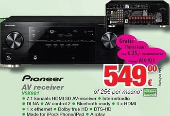 Promoties Av receiver - Pioneer - Geldig van 01/11/2011 tot 30/11/2011 bij ElectronicPartner