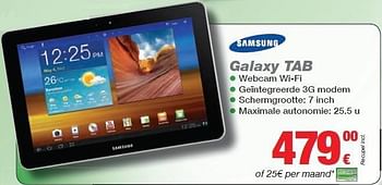 Promoties Galaxy tab - Samsung - Geldig van 01/11/2011 tot 30/11/2011 bij ElectronicPartner