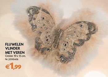Promoties Fluwelen vlinder met veren - Huismerk - Fun - Geldig van 01/11/2011 tot 14/11/2011 bij Fun